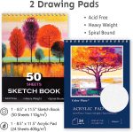 175 Piece Deluxe Art Set with 2 Drawing Pads, Acrylic Paints,Crayons,Colored Pencils,Paint Set in Wooden Case,Professional Art Kit,Art Supplies for Adults,Teens and Artist,Paint Supplies - Image 5
